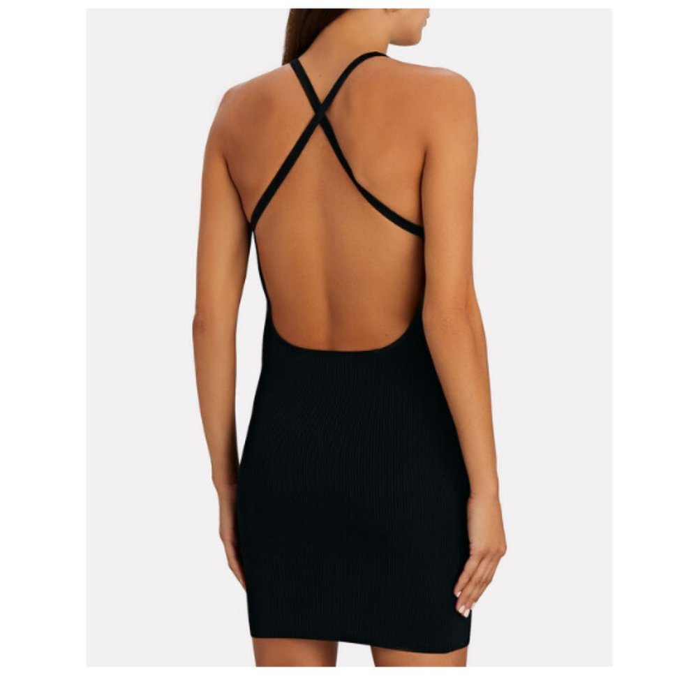 NEW! SIR THE LABEL 'Ingrid' Rib Knit Mini Dress in BLACK (6)